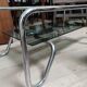 Coffee table in chrome metal and smoked glass design from the 70s