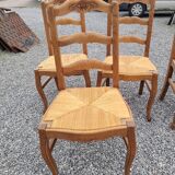 6 Louis XV style oak chairs