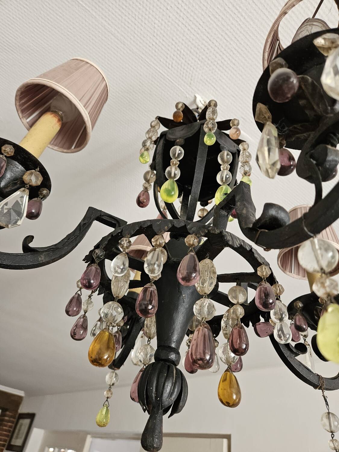 Colorful crystal chandelier