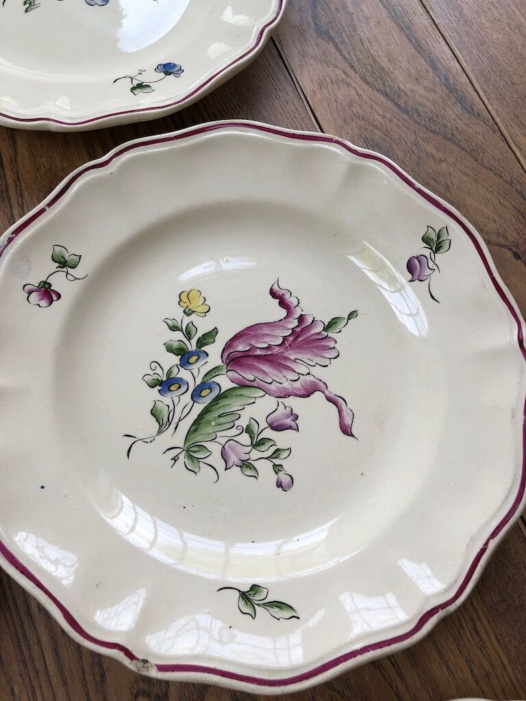 10 flower plates Sarreguemines Lyon