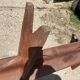 Pair of solid wood farmhouse benches 250cm for rustic farmhouse table
