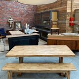 Farmhouse table and its 2 benches