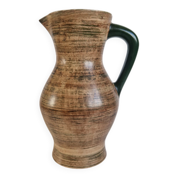 Pichet / Carafe en céramique vintage Saint-Clément - Décor guilloché /