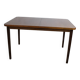 Vintage rectangular teak table with 130 cm dark legs and extension 1960 Sweden