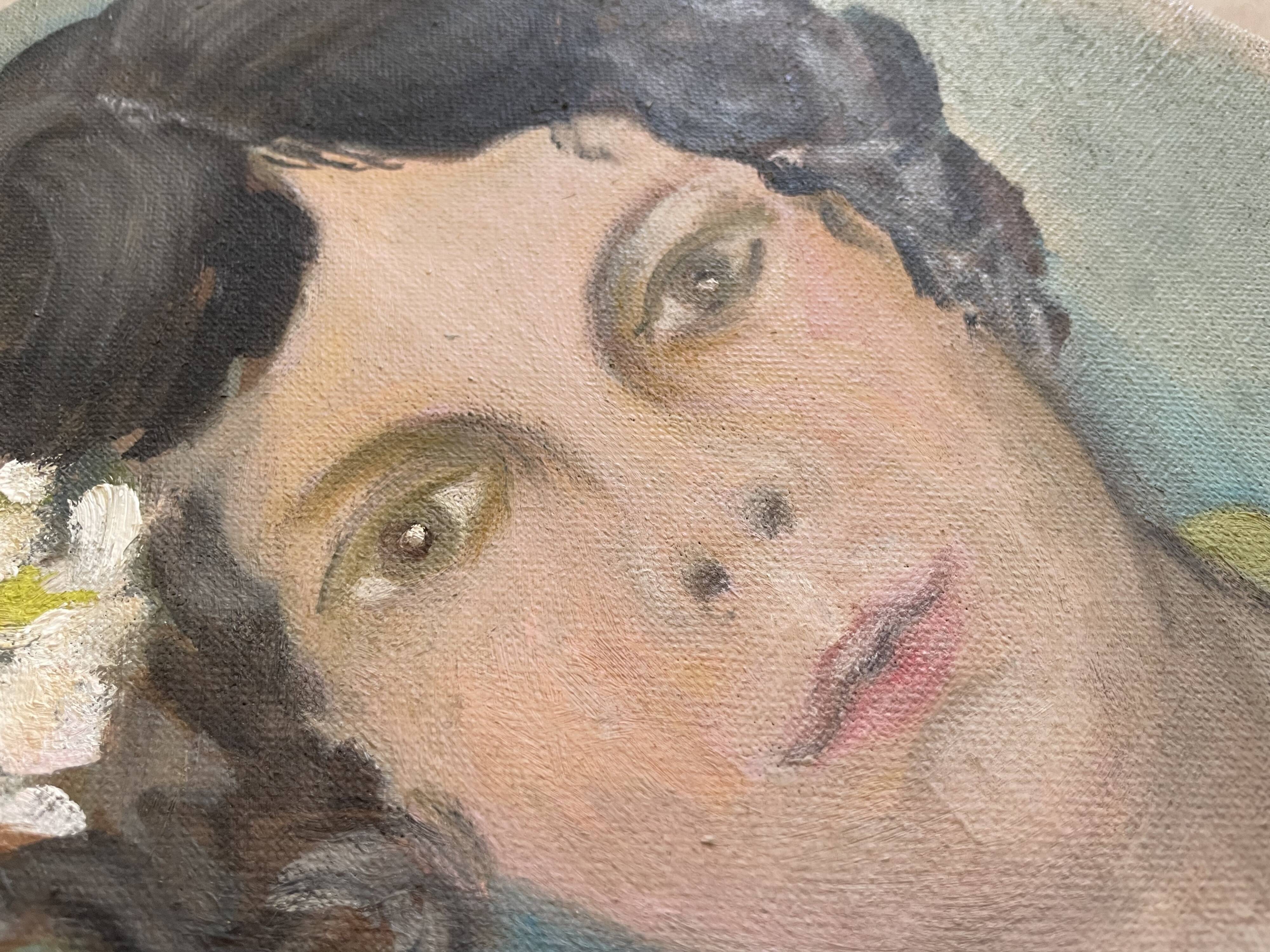 Oil on canvas, portrait of a woman