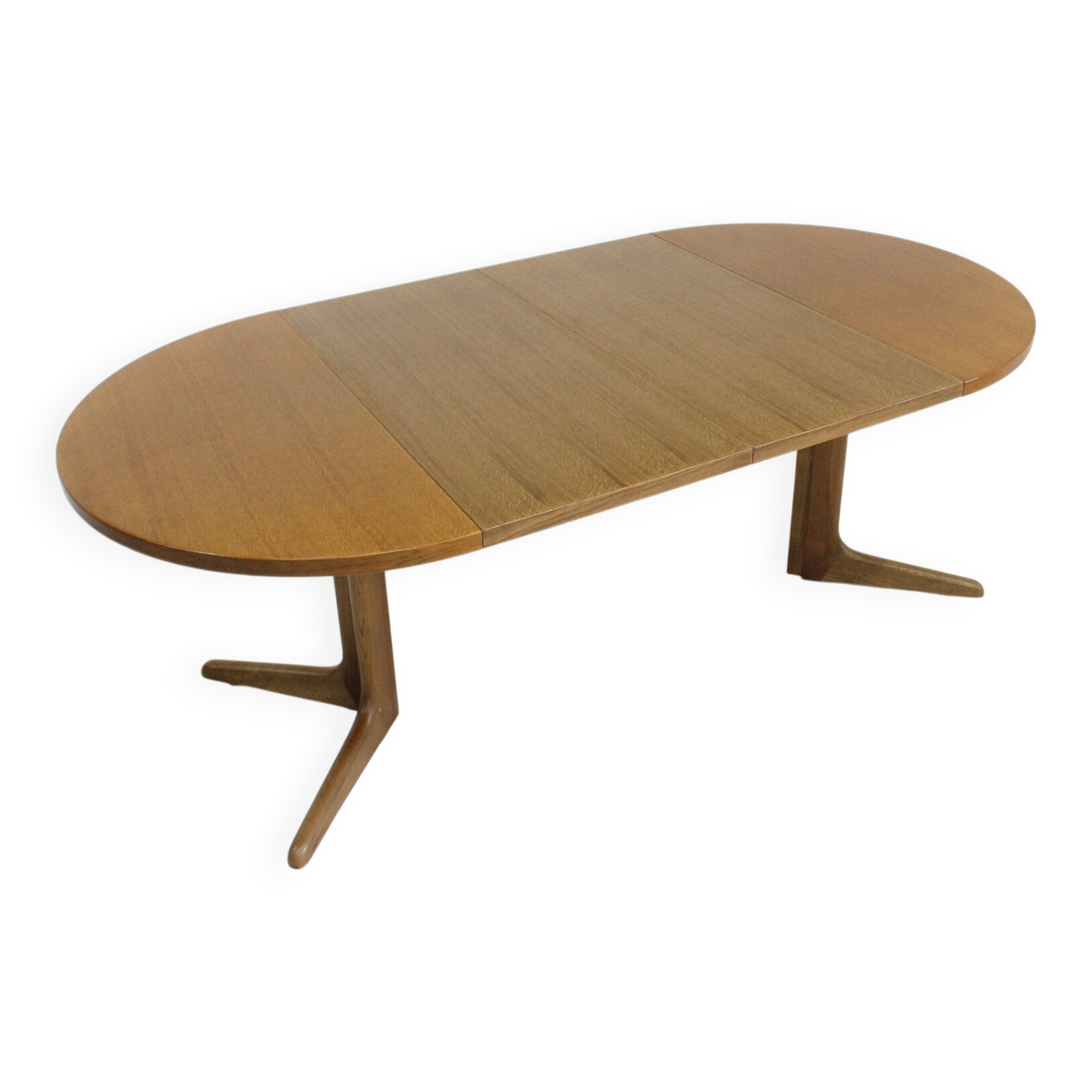 Table à manger ronde extensible danoise vintage des années 1960