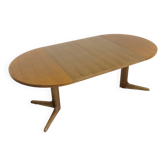Table à manger ronde extensible danoise vintage des années 1960