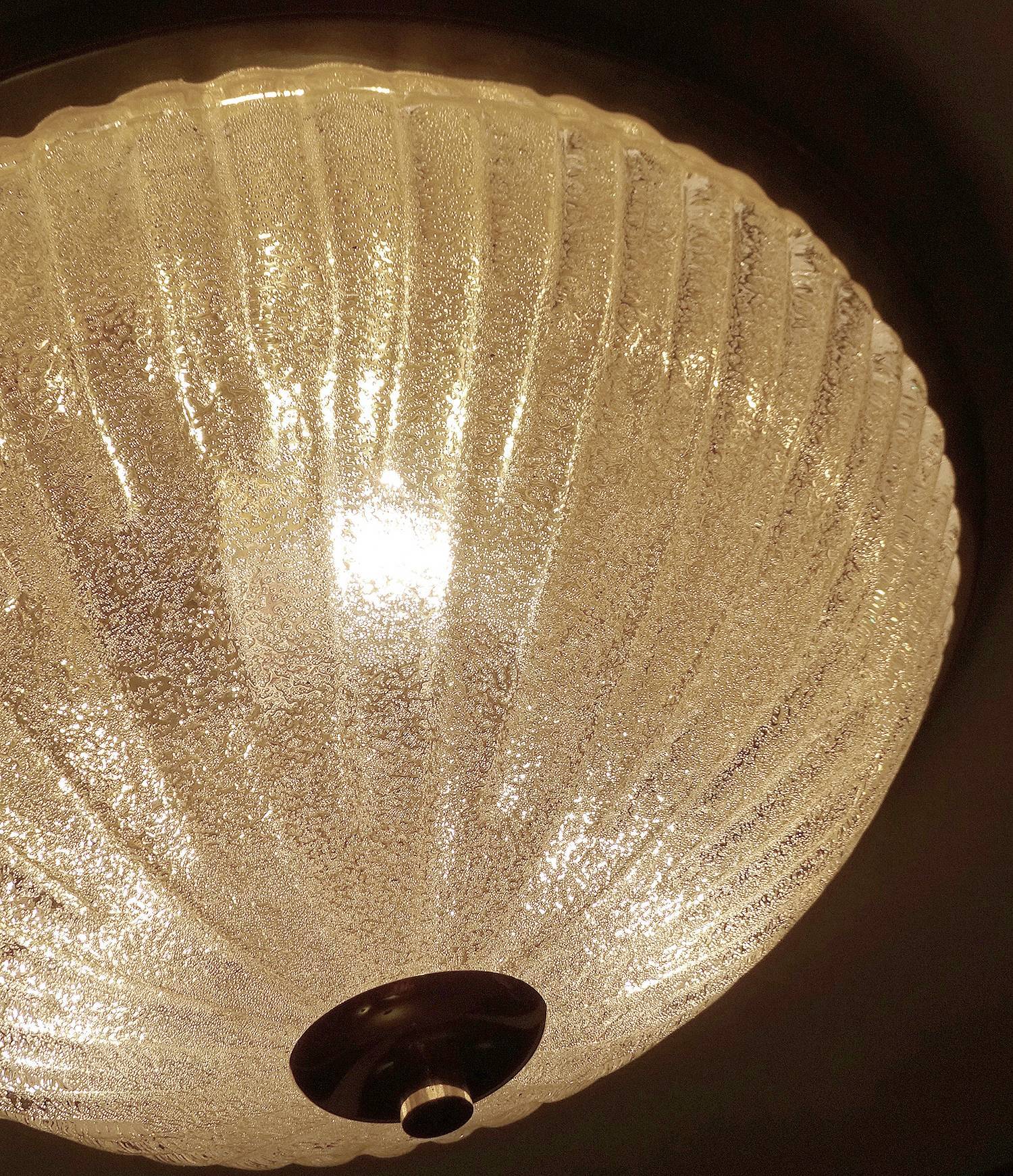 Grande lampe vintage en verre italien