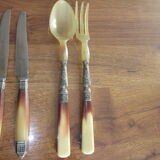 12 old knives and salad cutlery