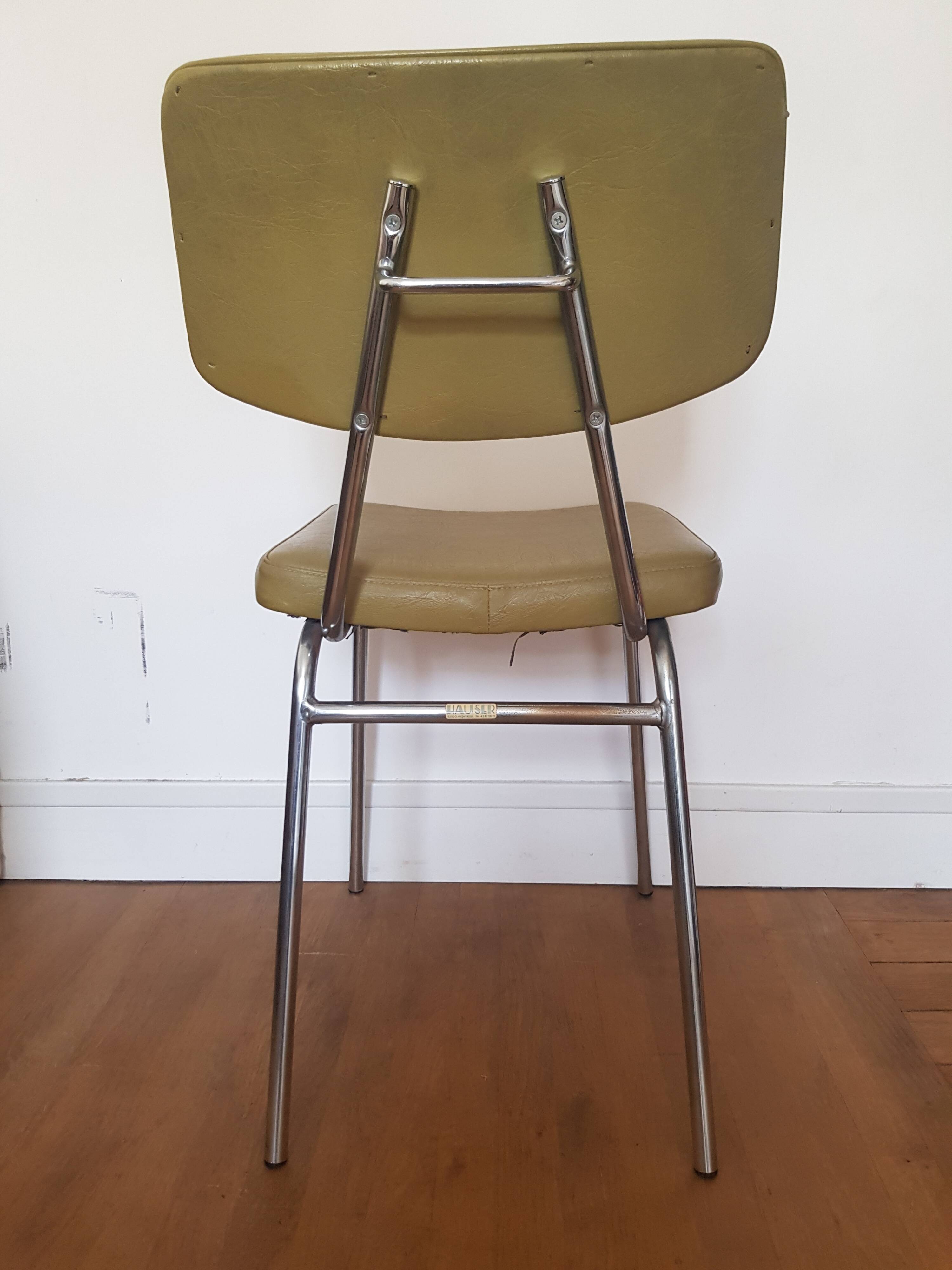 Vintage Hauser metal and skai chair