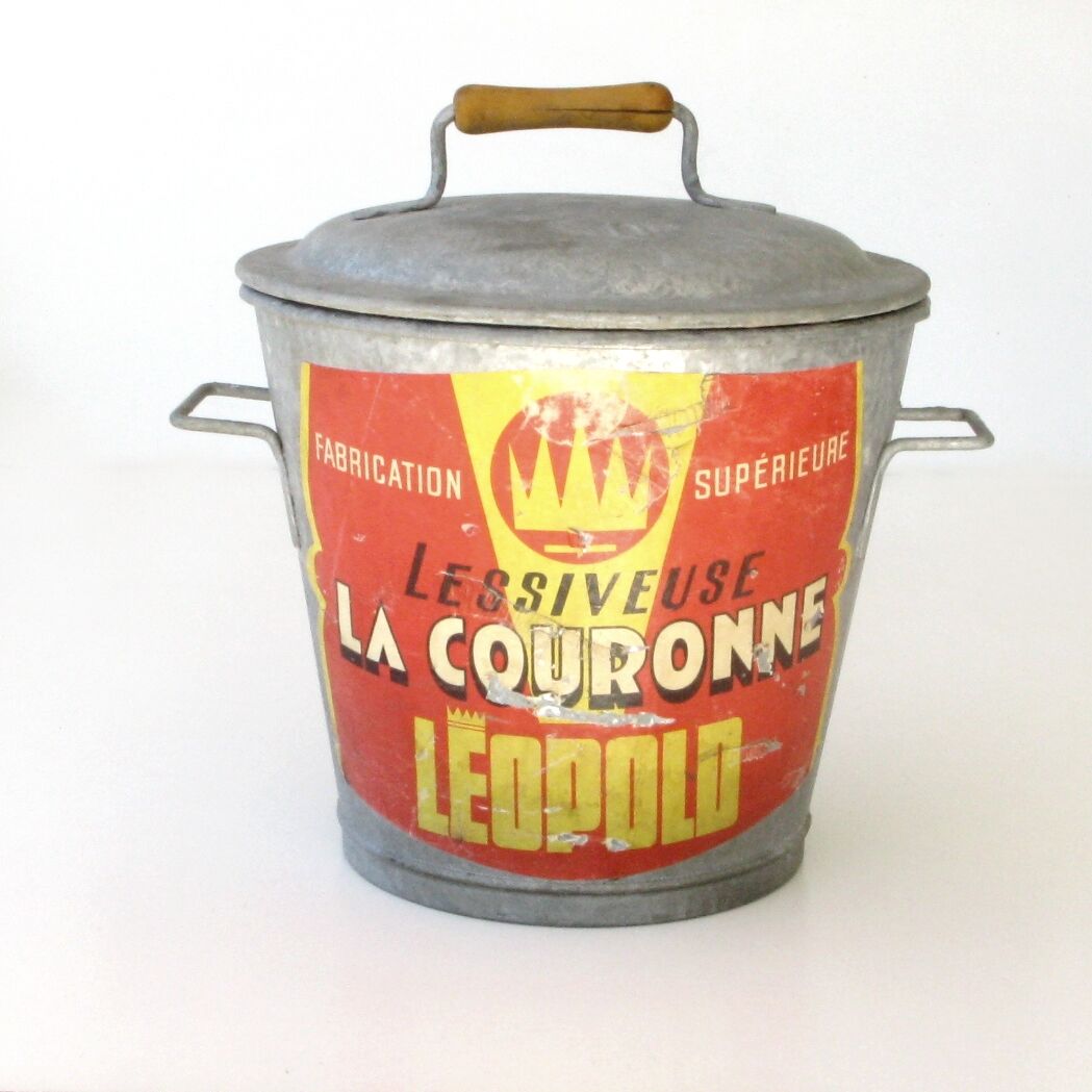 Antique washing machine the leopold crown - size 0 zinc folk art