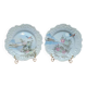 Set of 2 antique plates with Japanese-style hand-painted decoration – relief & gilding