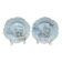 Set of 2 antique plates with Japanese-style hand-painted decoration – relief & gilding