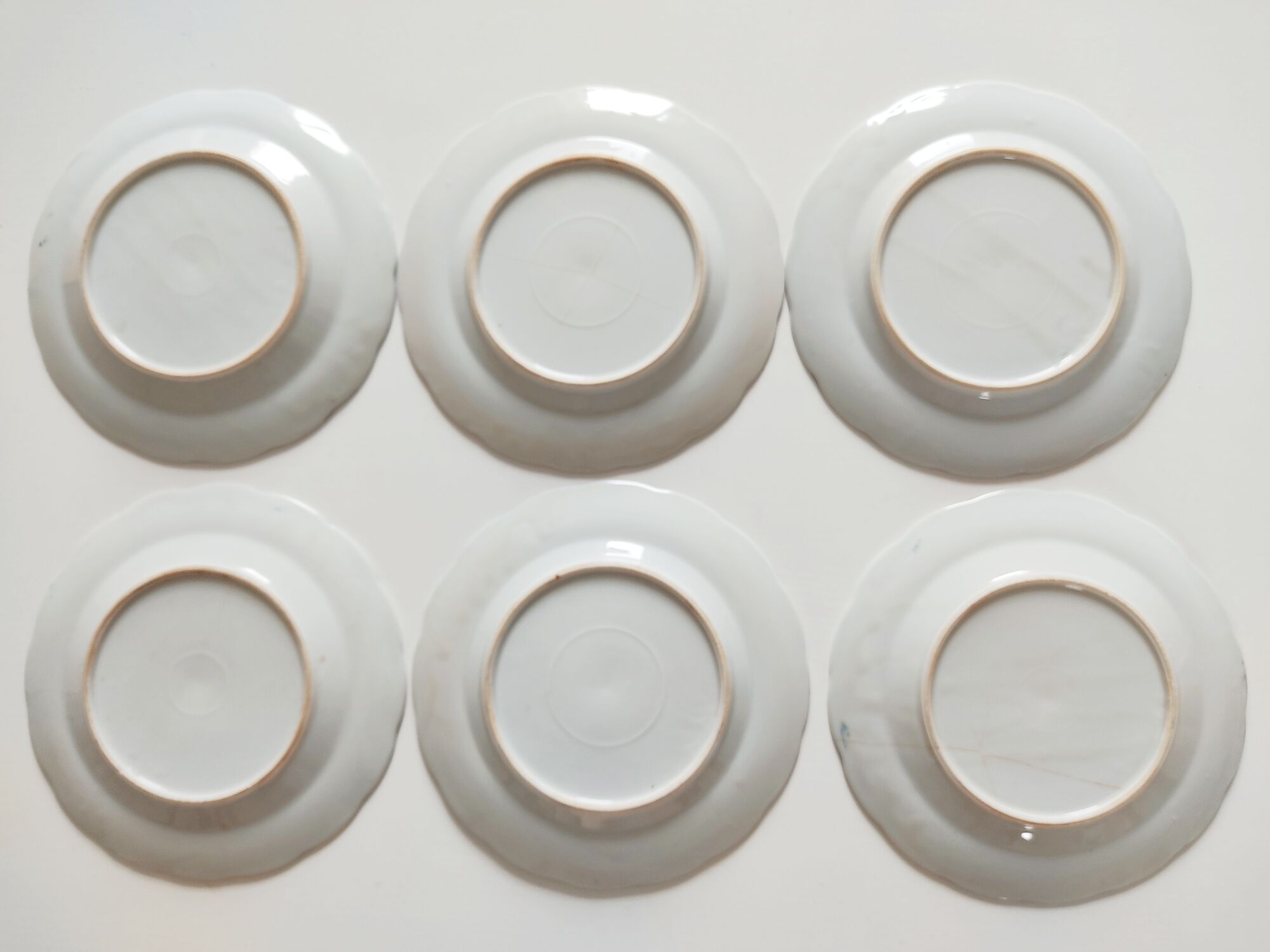 Set of 6 English porcelain dessert plates