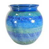 Aldo Londi ceramic ball vase Bitossi Riminu blu