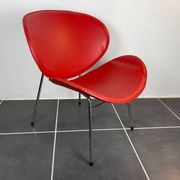 Fauteuil lounge rouge style Pierre Paulin 1980