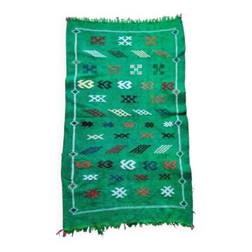 Green Berber kilim rug