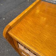 Scandinavian chest of drawers in oak and rattan from the 1960s