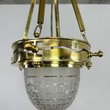 Viennese Secession Suspension in Brass attributed to Kolo Moser & Jutta Sika