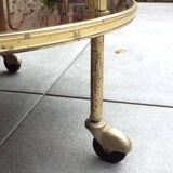 Round rolling trolley in brass and formica 1960s