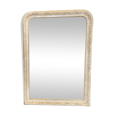 Miroir ancien verre biseauté Louis Philippe patiné 62x86cm