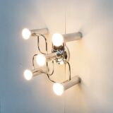 Vintage German Space Age ceiling lamp by Gaetano Sciolari for Leola, 1970s.