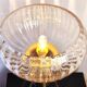 Lampe tripode italienne vintage Gallo en verre à inclusions dorées