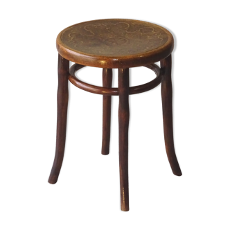 Thonet sit wooden bistro stool, Thonet motif, circa 1910