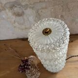 Vintage pressed glass column table lamp