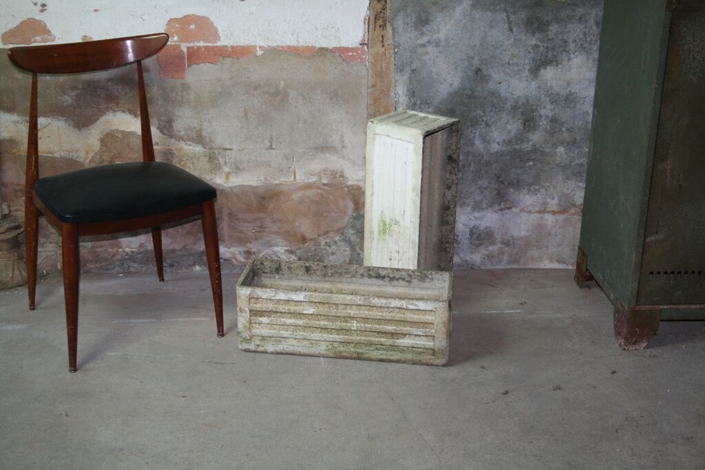 Pair of planters 60cm concrete fibro cement eternit Willy Ghul vintage 1950