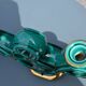Two green ceramic candlesticks from the 1930s-1940s.