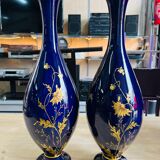 Paire de vases en porcelaine bleu cobalt