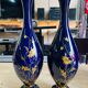 Pair of cobalt blue porcelain vases