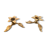 Set of 2 bronze candle holders
