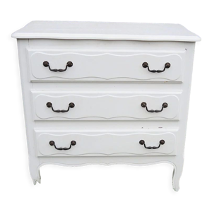 Ancienne commode en bois blanc