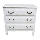 Old chest of drawers in white wood