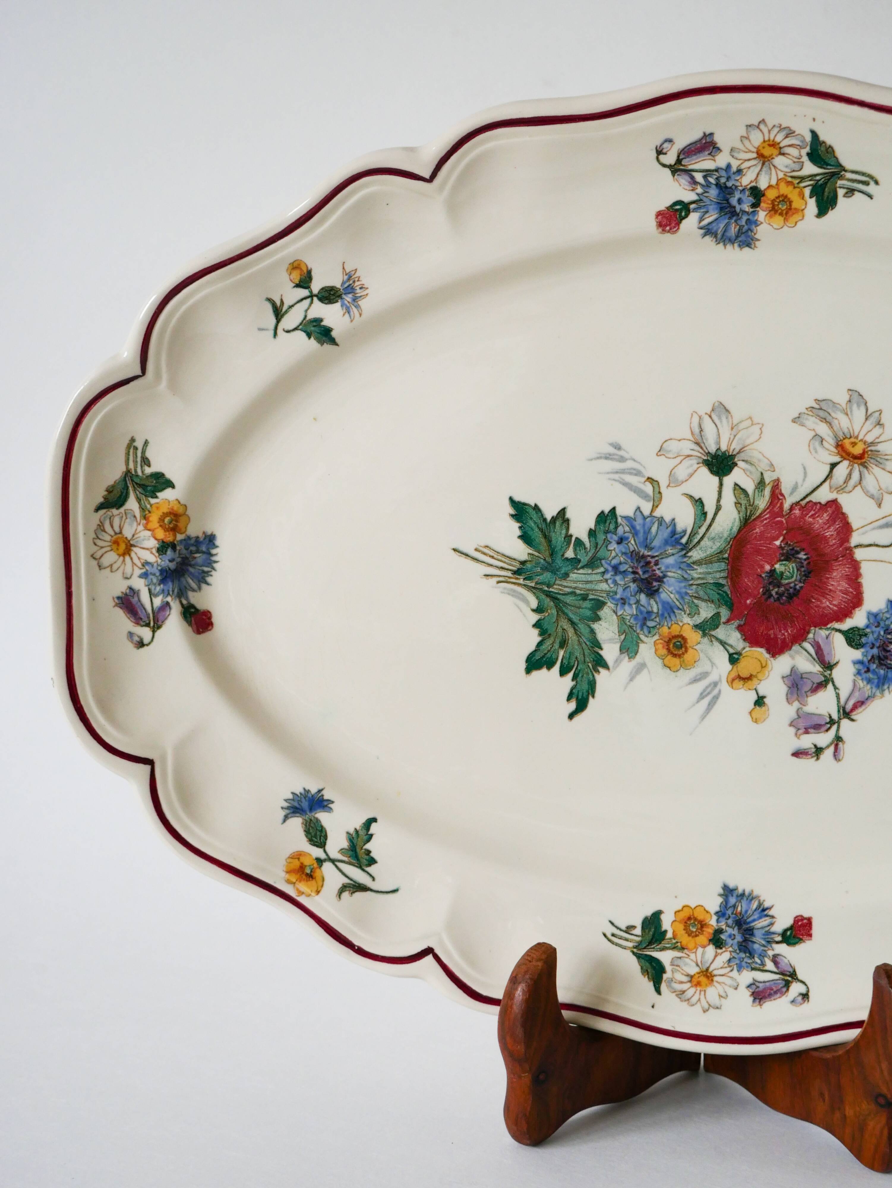 oval dish Digoin Sarreguemines model Agreste, 1960