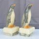 Pair of “penguins” bookends in alabaster