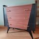 Scandinavian commode with black tapered legs
