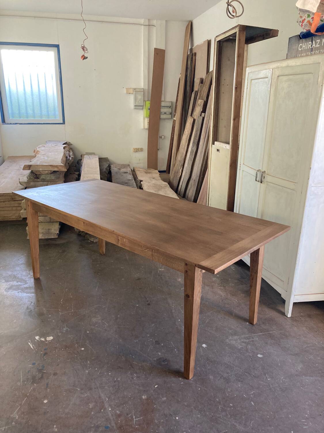 Solid oak farm table