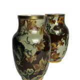 Art Deco, pair of Lunéville earthenware vases circa 1930