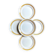 5 St Amand flat plates in yellow and gold earthenware