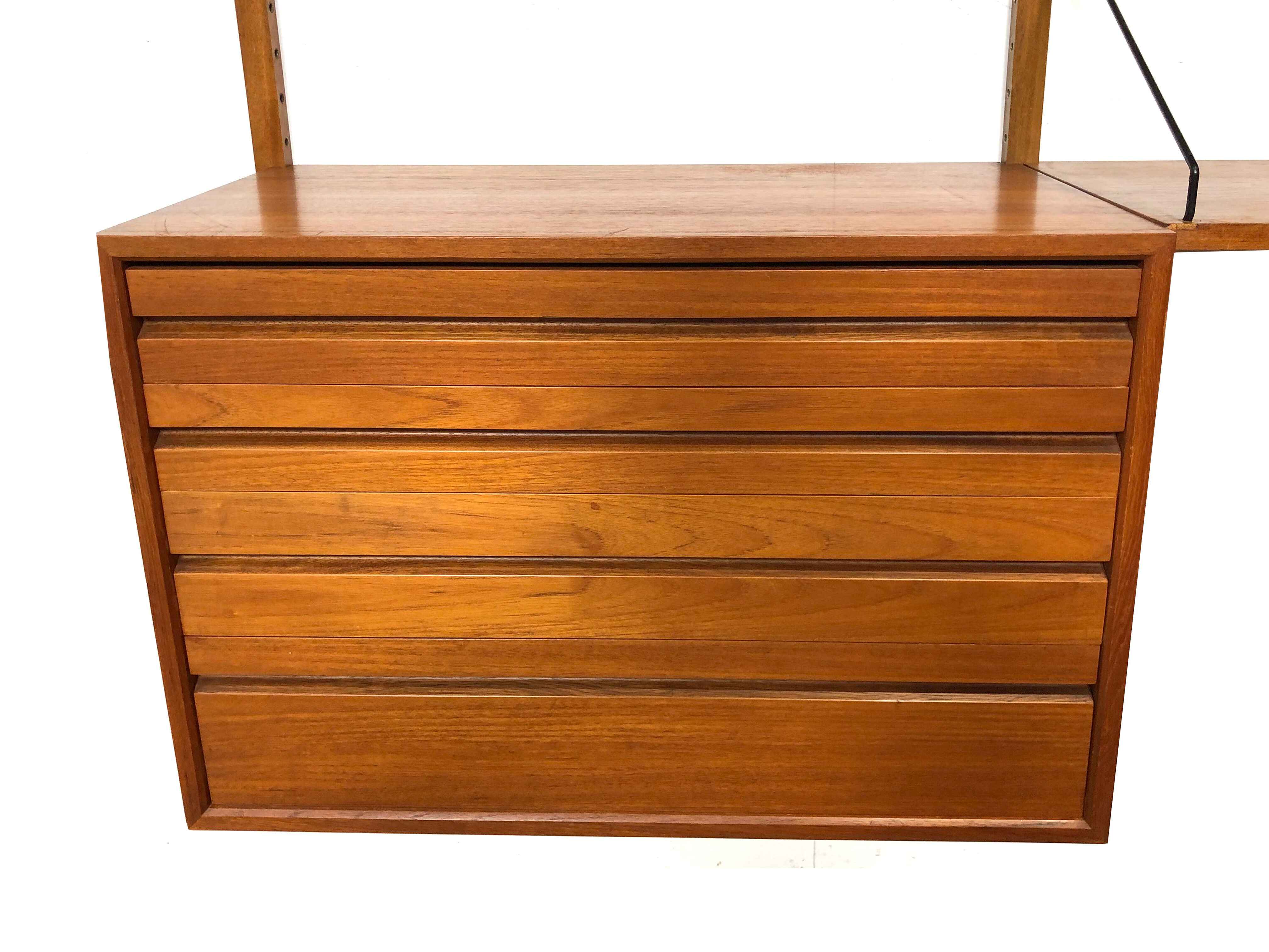 Vintage Poul Cadovius Royal System wall console from the 1960s