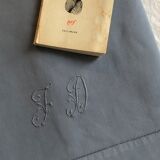 Old linen and cotton sheet dyed gray