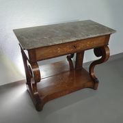 French trumeau / side table 1830s / inlay wood / mirror