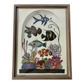 Illustration encadrée poisson façon Musée