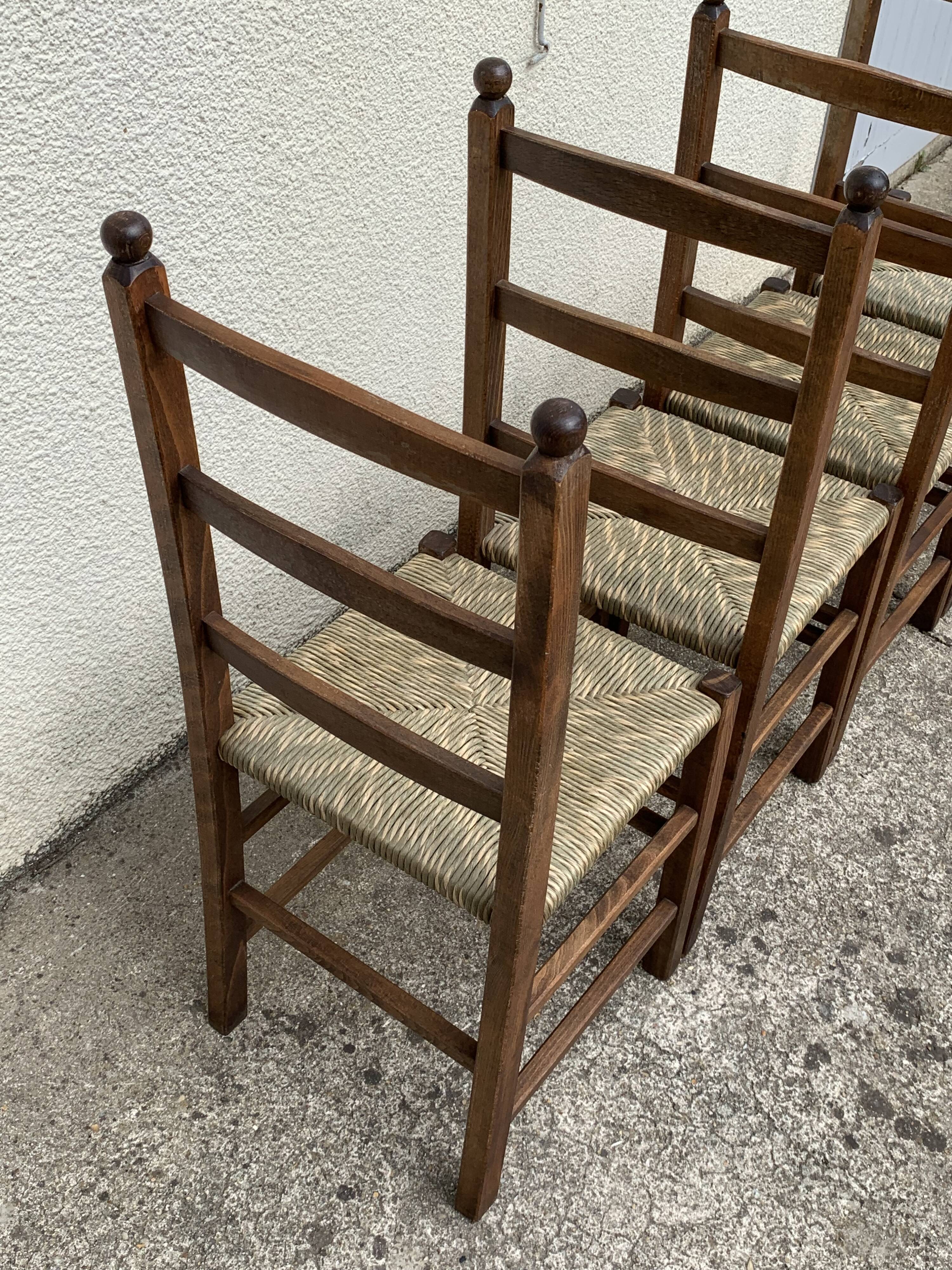 Two-tone straw chairs 1950
