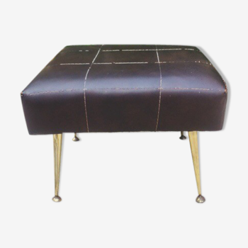 Footrest or stool vintage skai