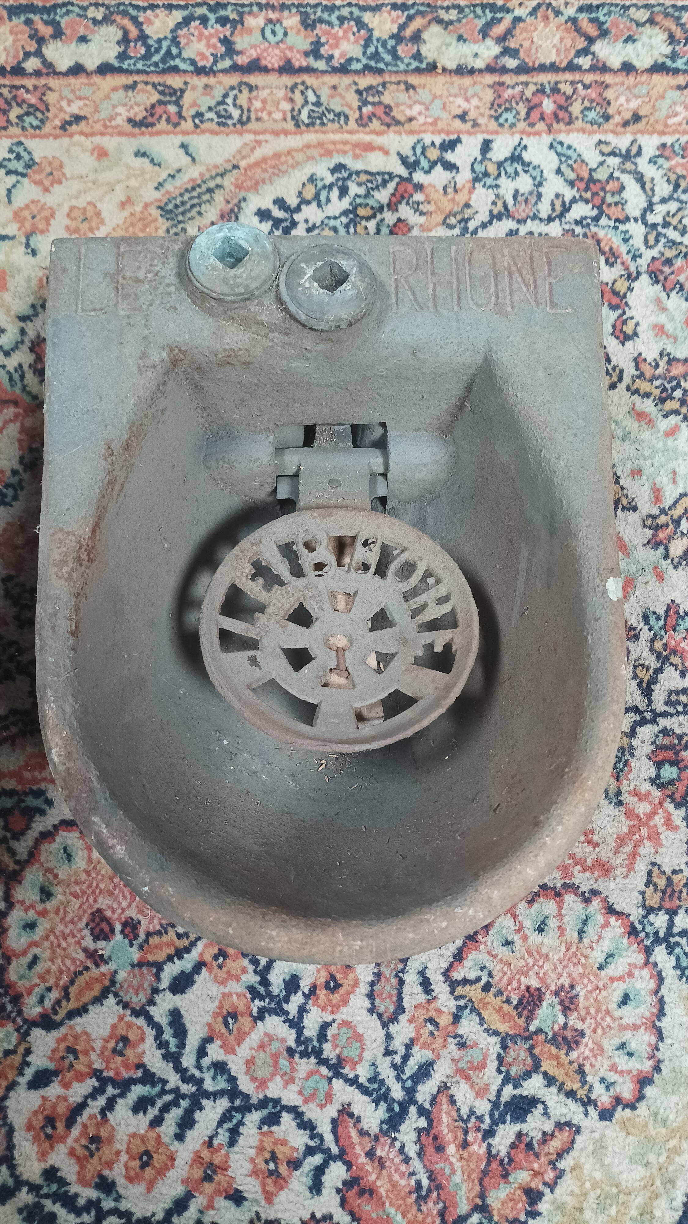 Pair of old cast iron Le Rhône drinking troughs