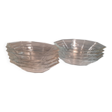 Set of 9 Art Deco Glass Faceted Ramekins